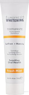 FARMASi EUROFRESH WHITENING Toothpaste – Matcha & Saffron – Natural Whitening, Plaque Reduction & Fresh Breath – 4.6 oz (130g)