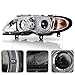 ACANII - For [Halogen Model] 2002-2005 BMW E46 Sedan 3-Series LED Halo Chrome Projector Headlights Headlamps Assembly