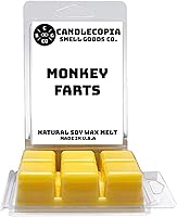 Vista 1 de Monkey Farts - Cera vegana vertida a mano fuertemente perfumada, 12 cubos de cera perfumada, 6.4 onzas en 2 paquetes de 6