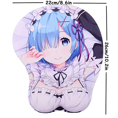 Boo Ace Re: Zero Rem 3D Anime Mouse Pads With Wrist Rest Gaming Mousepads 2Way Skin (Mk0017) #TOP1
