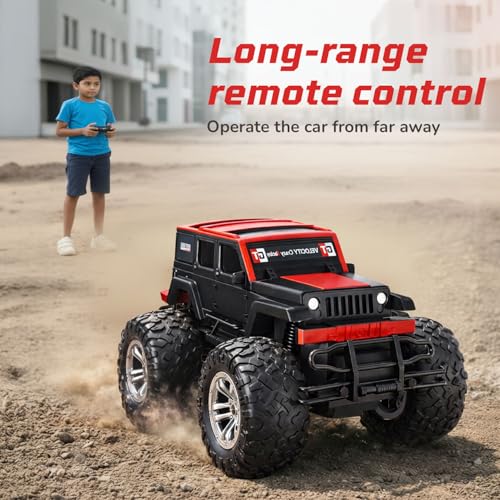 Image of Lifelong Rechargeable Off Roader Monster Truck Remote Control Car for Kids 3-8 Yrs | High Speed, 1200mAh 90 Min Playtime, 100ft Range, Type-C Charging, Big Tyres RC Toy for Boys & Girls (LLCORC02)