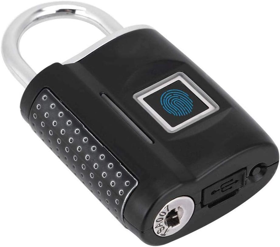 Smart Fingerprint USB Charge Lock Padlock Smart Keyless Fingerprint Door Lock Padlock for Suitcase Gym Locker Cabinet and More