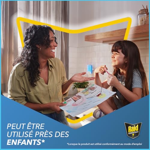 Raid Essentials 2x Lichtfalle Nachfüller für Fliegen, Fruchtfliegen und Motten, Ohne Insektizide, 24/7 Schutz vor fliegenden Insekten, Lichtfalle für den Innenbereich, 2er Pack