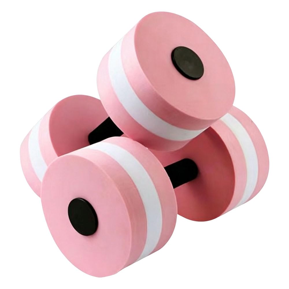 Jonuin Water Dumbbells, 2 Pack Aquatic Exercise Dumbbells, Eva Foam Fitness Weights for Water Aerobics, Floating Dumbbell for Weight Loss, Aquatic Exercise, Resistance Training (Pink)