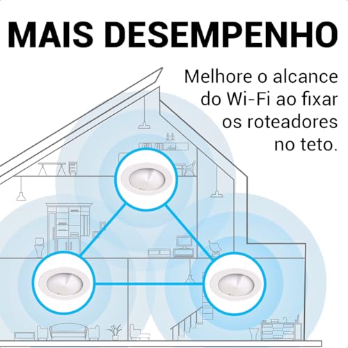 Suporte de Teto Embutido para Roteador Tp-link Deco M5, Modelo Redondo
