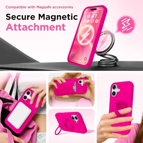 Image of GolbinBox Magnetic for iPhone 17 Case, Silicone Cover, Neon Pink