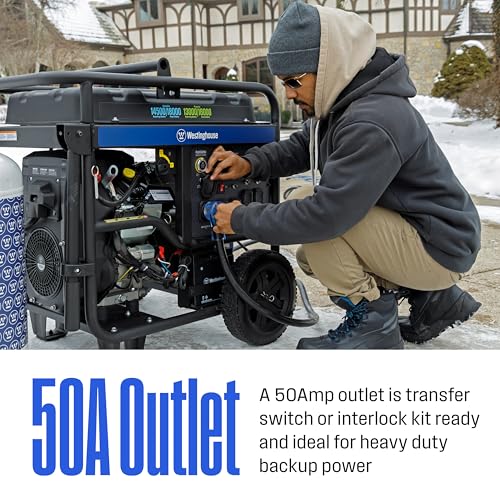 Westinghouse 18000 Peak Watt Dual Fuel Home Backup Portable Generator, Remote Electric Start, Transfer Switch Ready, Gas & Propane Powered, CO Sensor - Image 4