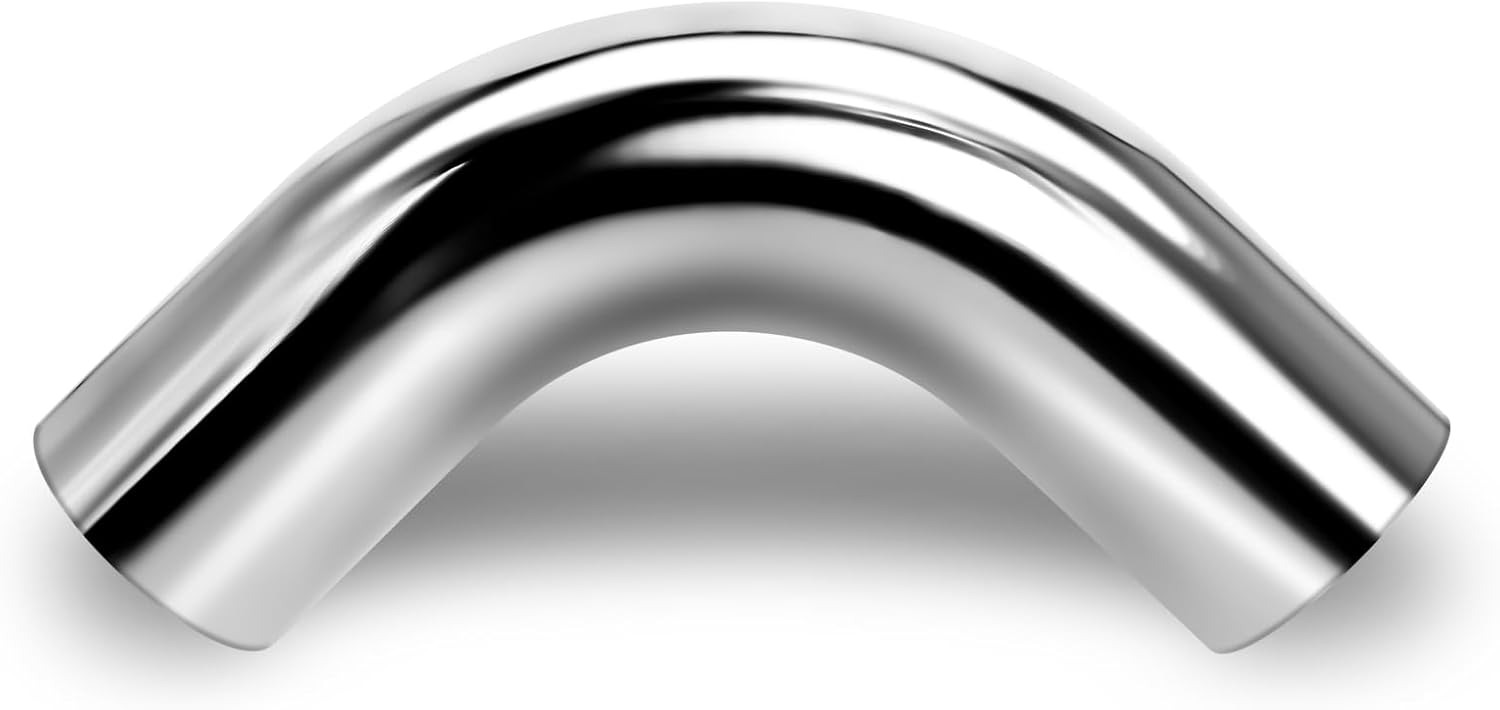 4 Inch 90 Degree Mandrel Exhaust Bend Elbow, OD 4" (102mm), Aluminized Alloy Air Intake Exhaust Pipe IntercoolerTube, Thick-walled 14GA/.078" Seamless Elbow, Brushed Finish- Ketofa