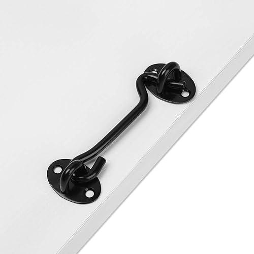 Miniatura 5 de Paquete de 2 ganchos para puerta de granero de 3 pulgadas de acero inoxidable para ventana, puerta corrediza, dormitorio, valla de madera