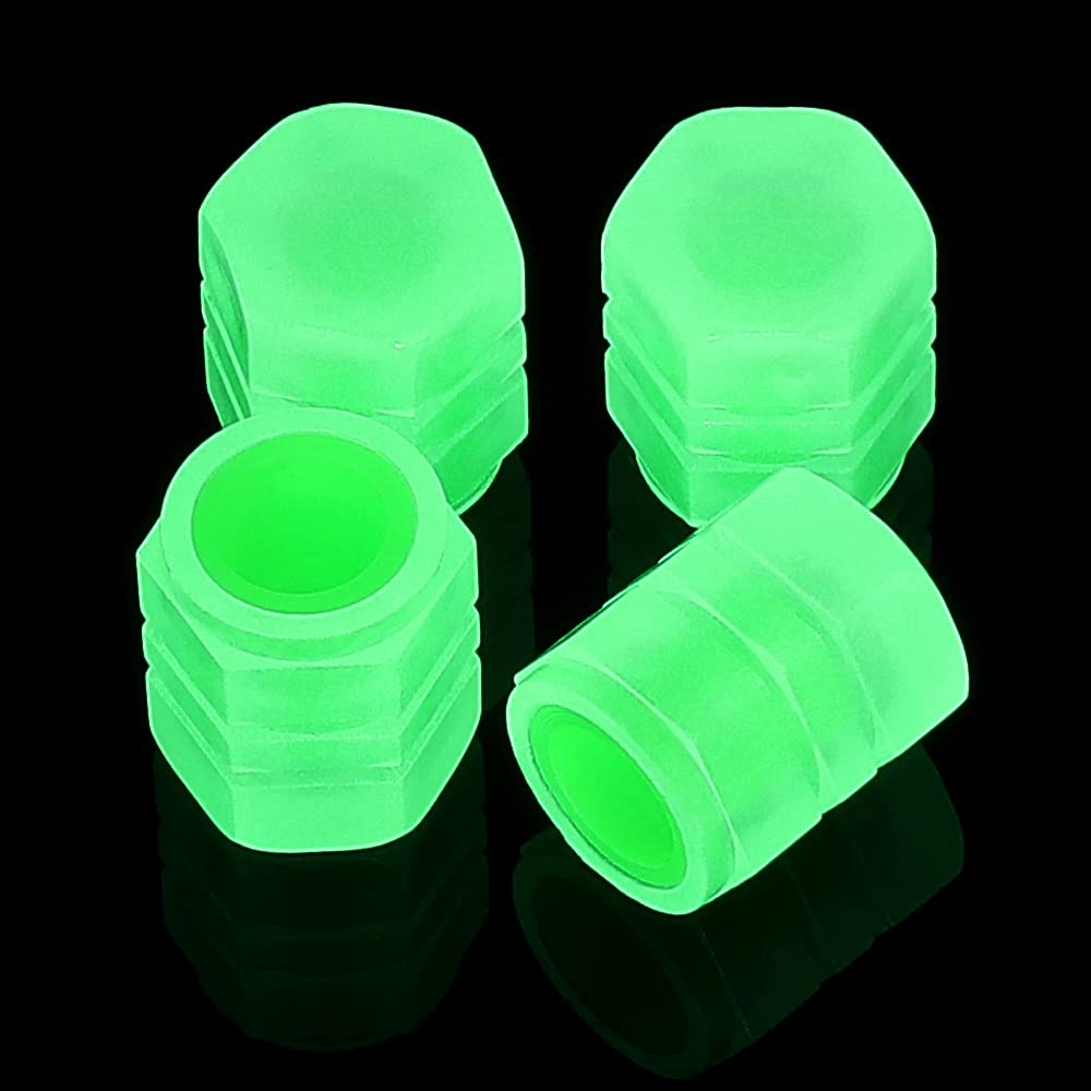 jlceh Fluorescerende ventieldoppen | 4x Glow autobanden ventieldoppen - Decoratie Accessoires, Band Air Caps Cover, Wiel Valve Tire Air Cover, Rijden Fietsen Accessoires