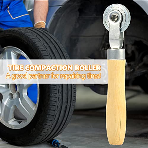 Keenso Auto Reifen Reparatur Roller, Holzgriff Roller Reparatur Schlauch Stich Punktions Flecken Reifen Rollenlager Werkzeug Installationssatz