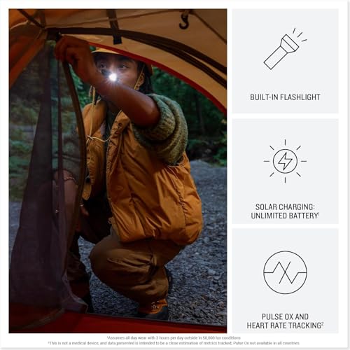 Image of Garmin Instinct 3 Solar 50mm (Black /Charcoal) Rugged Outdoor GPS Smartwatch Bundle - Metal Bezel, Built-in Flashlight, Unlimited Battery Life with PlayBetter Portable Charger & HD Screen Protectors