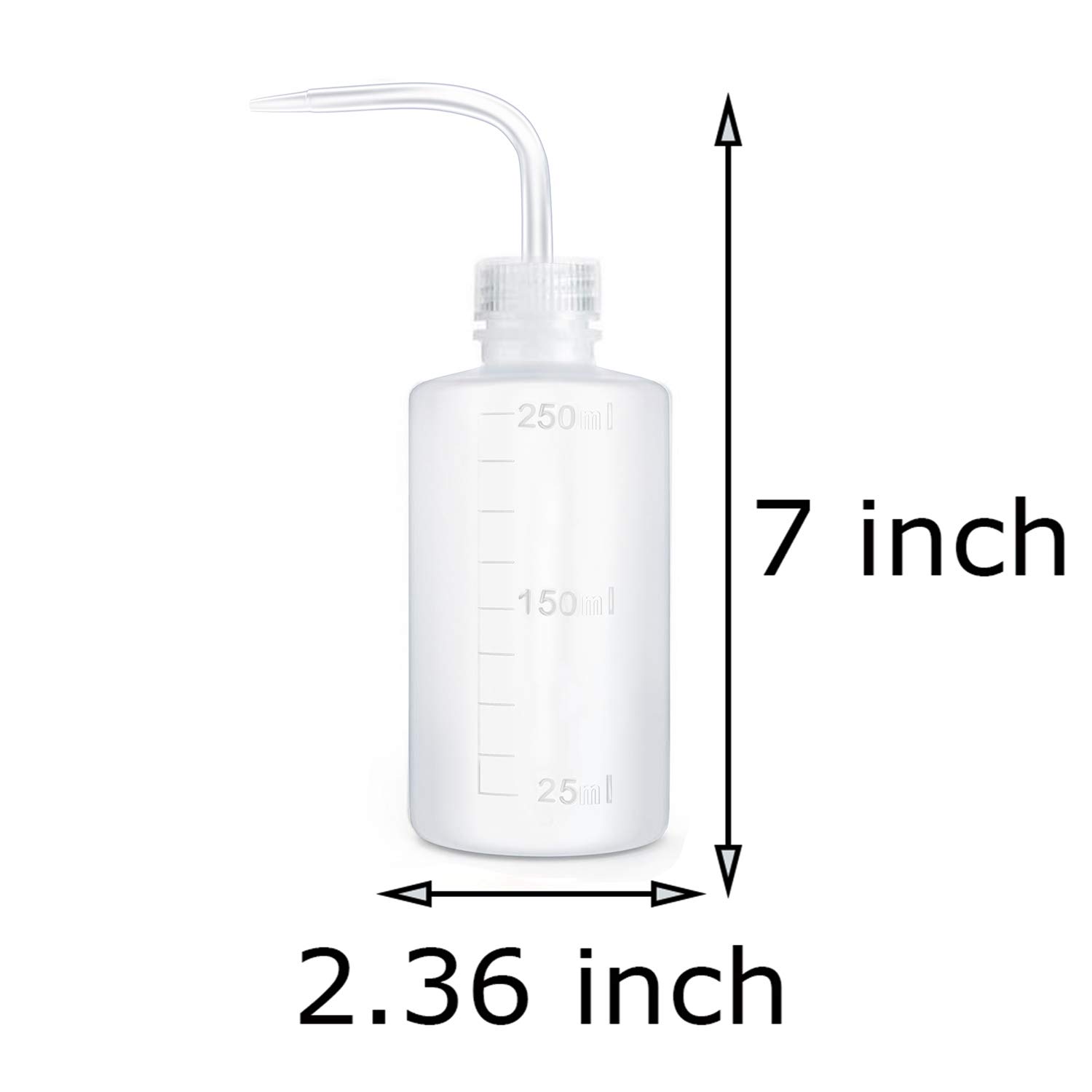 6 Pcs Plastic Safety Squeeze Bottle 250 mL Label Tattoo Bottle, Lab Tip Liquid Storage, 8.5 oz / 6 Bottle.