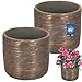 KOTARBAU® 2er Set Blumentopf Groß - Pflanzkübel - ⌀ 12 cm H: 13 cm - Keramik - Kupfer - Pflanztopf - Orchideentopf - Design - Stilvoll - Blumenübertopf - Außen