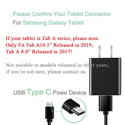 Rapid Charger Usb Type C Cable Compatible With Samsung Galaxy Tab A7 10.4, Tab A 10.5(2018) 10.1(2019), Tab S3 9.7 (2017) S4 10.5(2018) S5E S6(2019) S7, Tab Pro 12.2 Tablet Charging Cord #TOP1