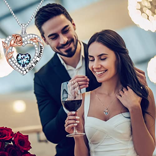 Iefil Anniversary Birthday Gifts For Women, Sterling Silver Birthstone Necklace Jewelry Mothers Day Christmas Gifts For Women Valentines Day Gifts For Her Daughter June Birthstone Alexandrite Jewelry #TOP2