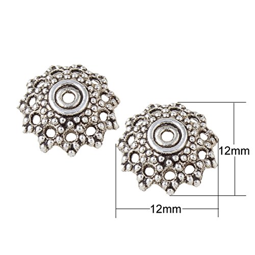 30 Filigree Bead Caps 12 mm Metal Spacer Spacer Beads End Caps Tibetan Silver Metal Beads for Jewellery Chain Bracelet Ring M230 - Image 3
