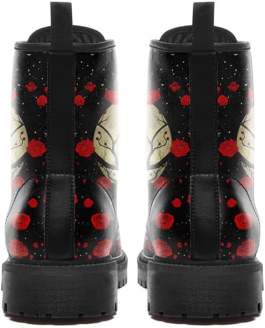 Lady's Flower Ankle Boots Butterfly Dark Forest Floral Fantasy Classic Lace-Up Comfortable Waterproof Combat Booties - Image 5