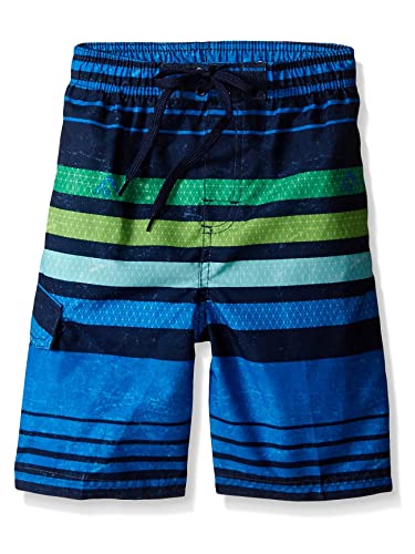 Image of Kanu Surf Boys' Victor Stripe Quick Dry Beach Board Shorts Swim Trunk