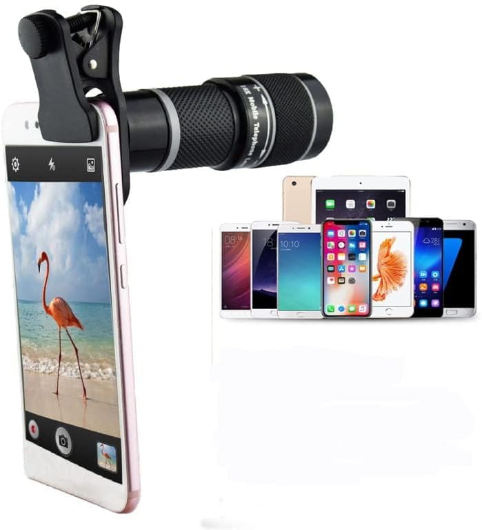 Daily Use 18x Zoom Wide Angle HD Telephoto Phone Camera Lens for Mobile - No Black Corner Universal Optical Zoom ? with Clip and Tripod.