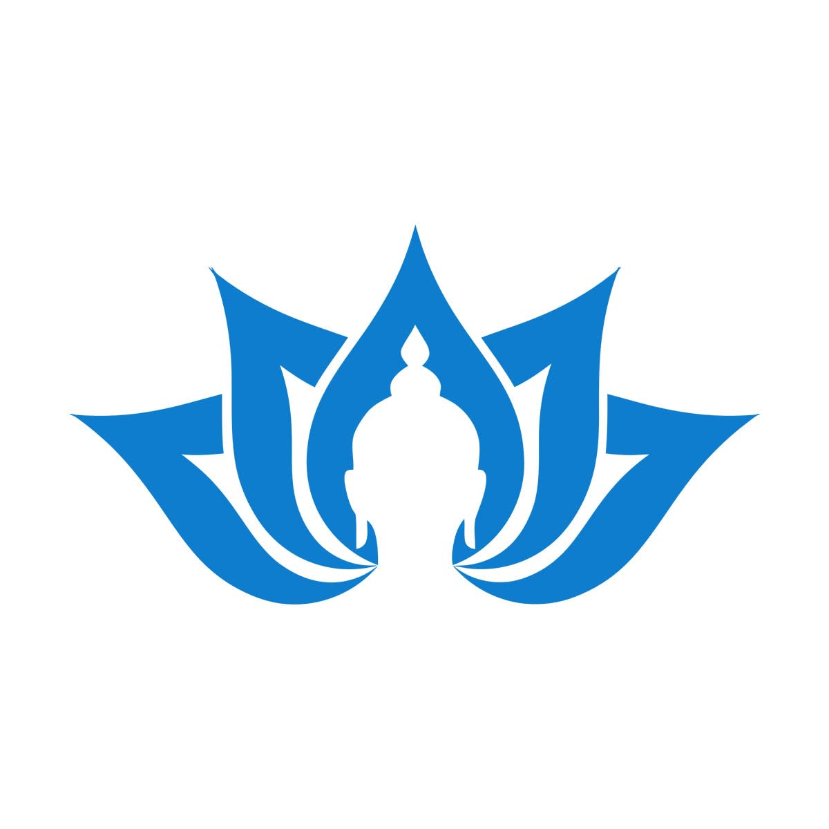 Lotus Flower Yoga Meditation Buddha Head Buddhism Wall Decals 72x132.8cm Multiple Size Options Extra Large Blue