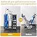 DWVO Golf Bag Organizer for Garage, Wooden Golf Bag Stand Holder with Wheels, Golf Storage Organizer for Golf Bags, Clubs, Balls and Other Equipment Accessories, 2 or 3 Golf Bags Storage for Selected