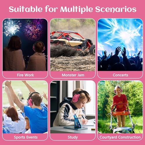 Image of Floriogra 2 Pack Noise Canceling Headphones for Kids, Kids Ear Protection Earmuffs for Autism, Toddler, Children, Noise Cancelling Headphones Sound Proof Earmuffs for Concerts, Air Shows, Fireworks