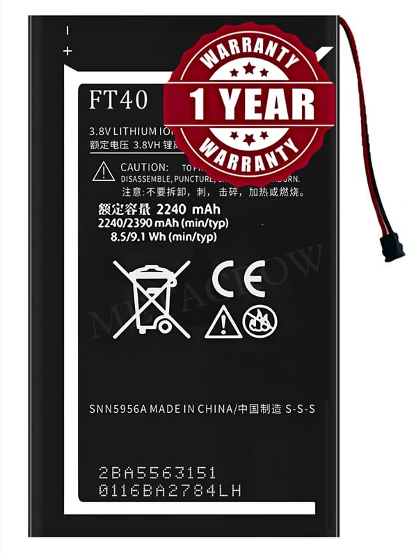 Image of Original FT40 Battery Compatible for Motorola Moto E (2nd Gen.) | Motorola Moto E2 | Moto E+1 - (2390mAh) - 1 Year Warranty JK1