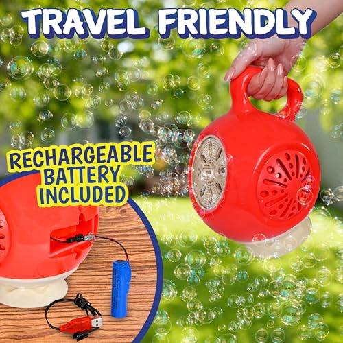Bubble and Foam Bubble Blower, Adjustable,Portable and Durable, Makes 18000+ Big Bubbles Per Minute for Indoor, Outdoor,Weddings, Birthday Party, Rechargeable and Includes Bubble Solution by Maxx Bubbles - Image 3