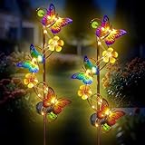 NAN ZAI NAN FANG Butterfly Solar Stake Lights, Waterproof, for Outdoor Decor, Garden,Lawn,Patio or Courtyard, 2 Pack