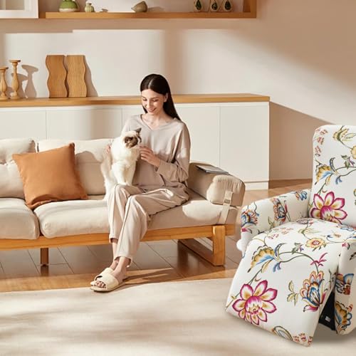 Funda para sofá reclinable elástica Muzrunq protector floral lavable de una pieza 7