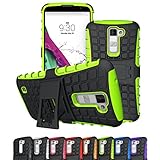 LG K10 Case, LG Premier LTE Case, Viodolge [Shockproof] Hybrid Tough Rugged Dual Layer Protective Case Cover with Kickstand for LG K10 / LG Premier LTE (green)