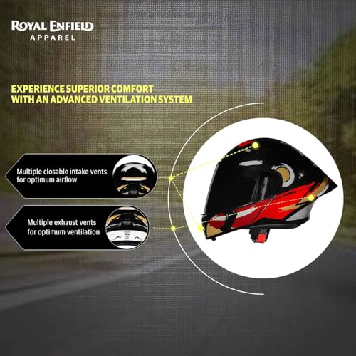 Image of Royal Enfield Stealth MOD Brushed Modular Helmet | Certification: ISI & DOT | Shell Construction: High Impact Grade ABS & Fiberglass Composite | Weight: 1200 + /-50 | RED L