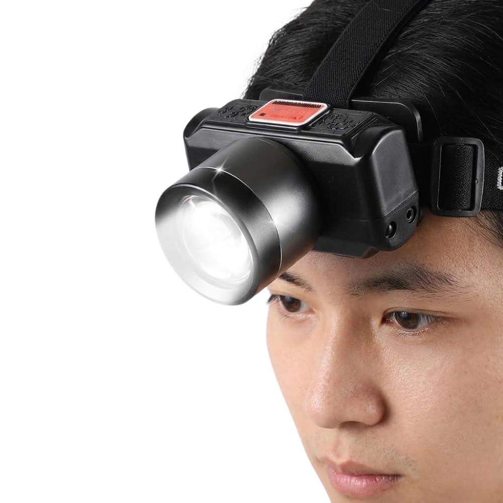 Drumstone (𝐒𝐩𝐞𝐜𝐢𝐚𝐥 𝟏𝟓 𝐘𝐞𝐚𝐫𝐬 𝐖𝐚𝐫𝐫𝐚𝐧𝐭𝐲 Rechargeable LED Headlamp 100W Super Bright Zoomable Waterproof Head Torch, USB Charging Headlight for Camping, Hiking, Fishing-picture-16