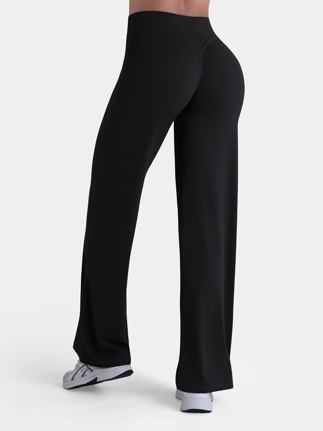 Sunzel Women's Butt Lifting Wide Leg Yoga Pants High Waist Tummy Control No Front Seam Straight Leg Workout Gym Bottoms - Image 4