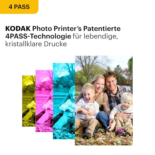 KODAK Dock Plus Fotodrucker 4PASS für Smartphones, Sofortdrucker mit 10×15 cm Fotos, Fotodrucker-Bundle mit 70 Blättern und Zubehör