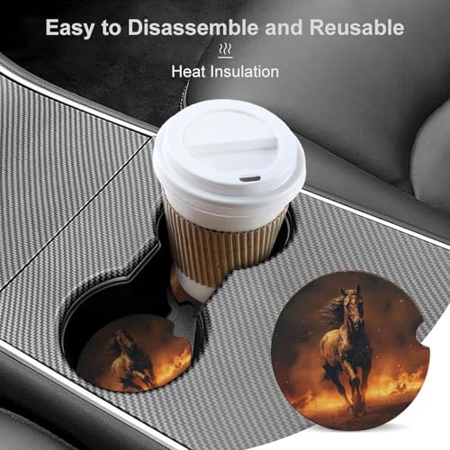 Posavasos para Carro de Madera Flame Horse 2.6 pulgadas Pack 2 miniatura 4
