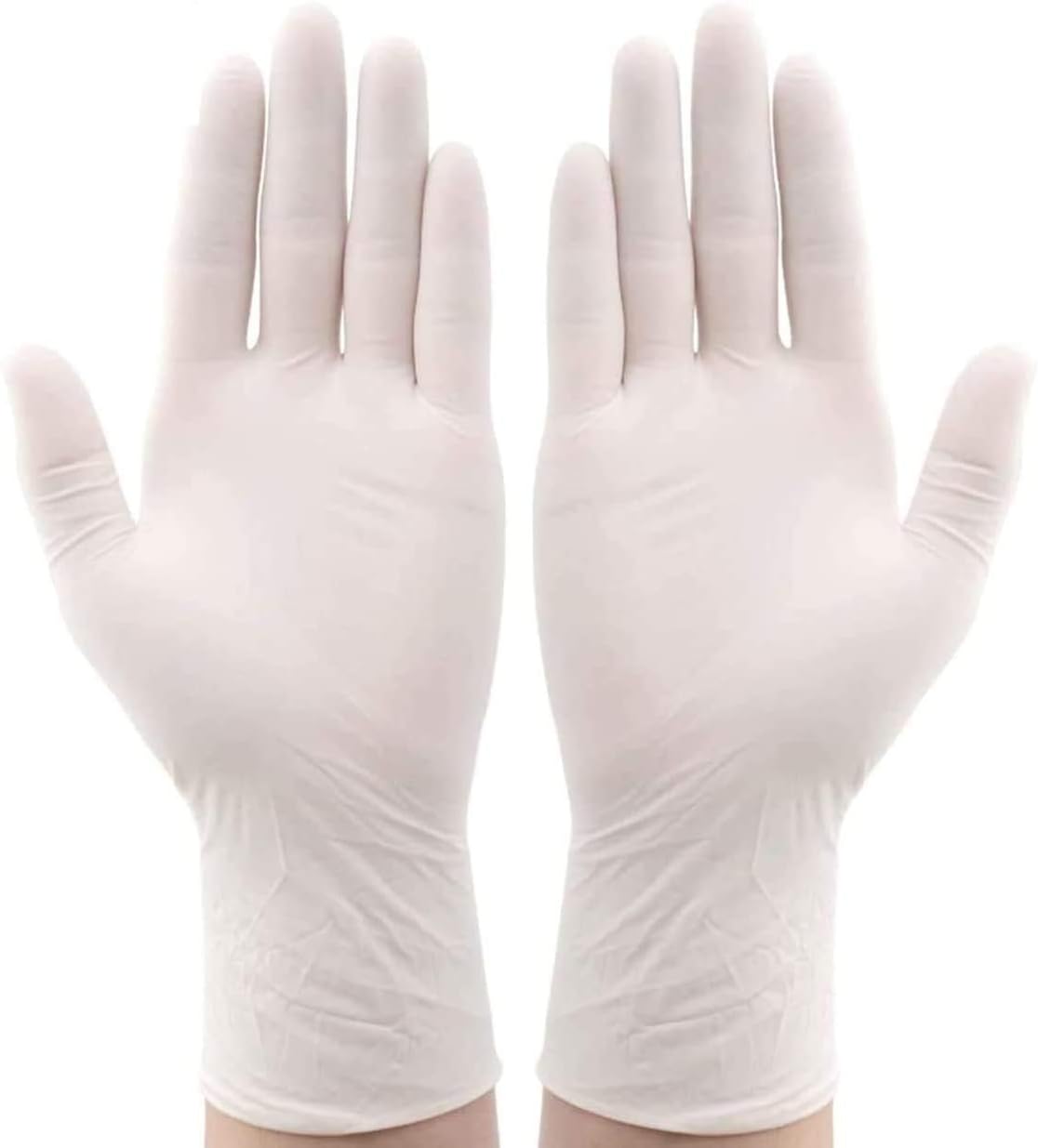 Dr. Tech Latex Surgical Gloves Disposable Multipurpose Rubber Hand Protection for Cleaning and Medical Examination (White, Large, Pack of 100)