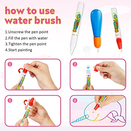 Kkones Water Doodle Mat - Kids Water Drawing Mat, Toddlers Doodle Board Educational Toy - Water Painting Mat Bring Magic Pens Travel Toys Gifts For Age 2 3 4 5 6 Year Old Boys Girls #TOP1