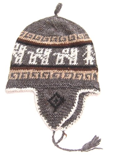 Alpacaandmore Original Peruanische Chullo Muetze Rustikale Alpakawolle Handgestrickt Grau Cover