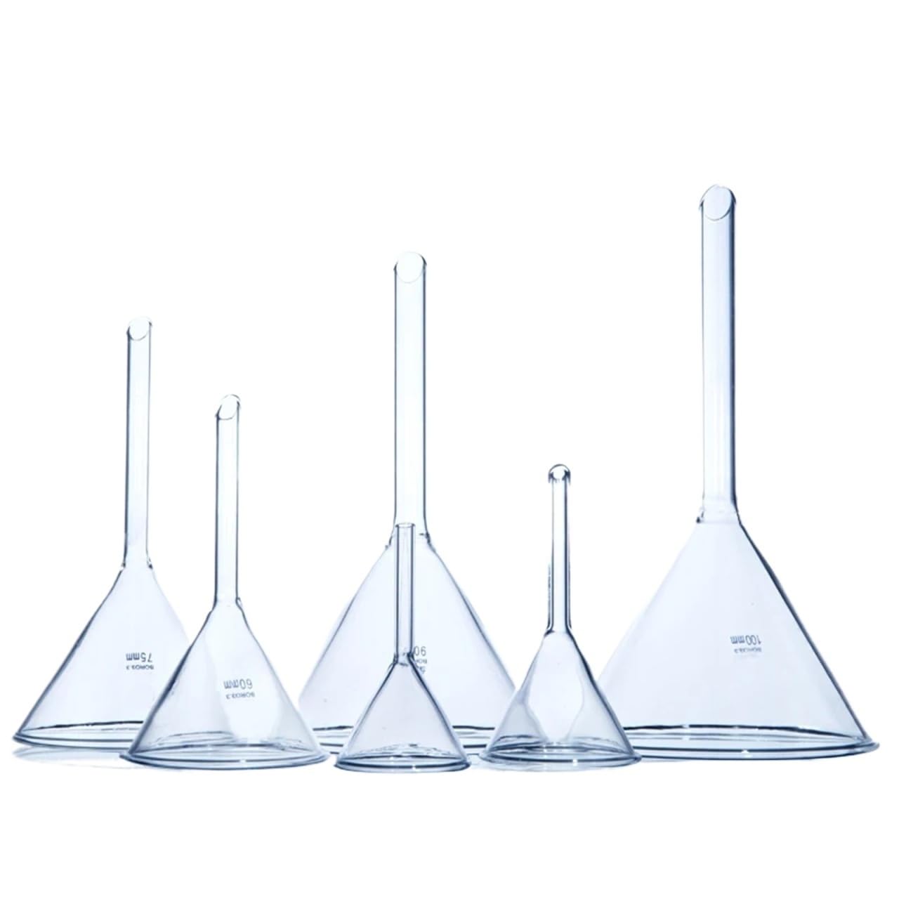 Imbuto in vetro triangolare da laboratorio, imbuto in vetro borosilicato spesso, attrezzatura da laboratorio(40mm)