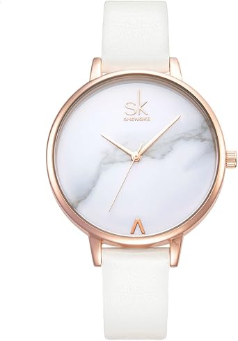 SHENGKE Moda Donna Orologio da polso Cinturino in pelle Orologio da donna  impermeabile semplice, casual, elegante : Amazon.it: Orologi