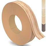 ZYJT Cinta de borde de roble rojo, cinta flexible de madera real prepegada para reparación de gabinetes y restauración de muebles
