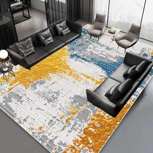 Tapis antidérapant de salon géométrique moderne et lavable - 2
