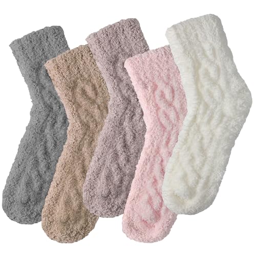 Suphigher Fluffy Socks Womens, Cosy Bed Socks for Women, Ladies Womens Fluffy Sock, Winter Warm Home Sleeping Fuzzy Sock 4-7