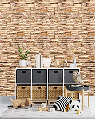 Image of DWELLSINDIA Ancient Bricks Self Adhesive Wallpaper Waterproof, Scratch Resistant, Laminated 41cm x 244cm