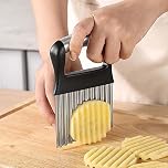 Potato Crinkle Cutter, Stainless Steel Potato Chipper Suitable for Fruits and Vegetables
