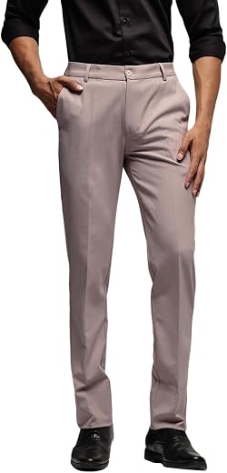SUBTRACT Men 4 Way Stretch Wrinkle Free Slim Fit Formal Trouser with 2 inch Flexible Waistband | Men's Trousers for Office...