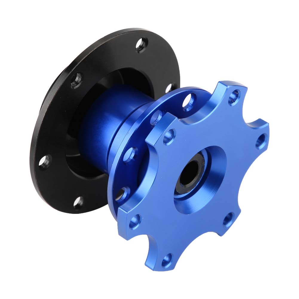 Universal Auto Lenkrad Schnellverschluss HUB Racing Adapter Snap Off Kit mit Schrauben Race/Rally/Motorsport(Blau)