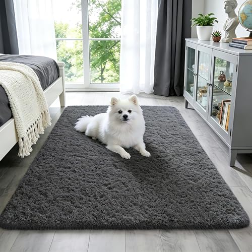 Ophanie 3x5 Washable Grey Bedside Rug